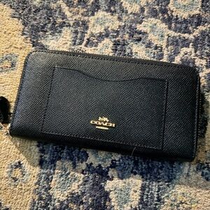 Coach Black Zip-Around Wallet